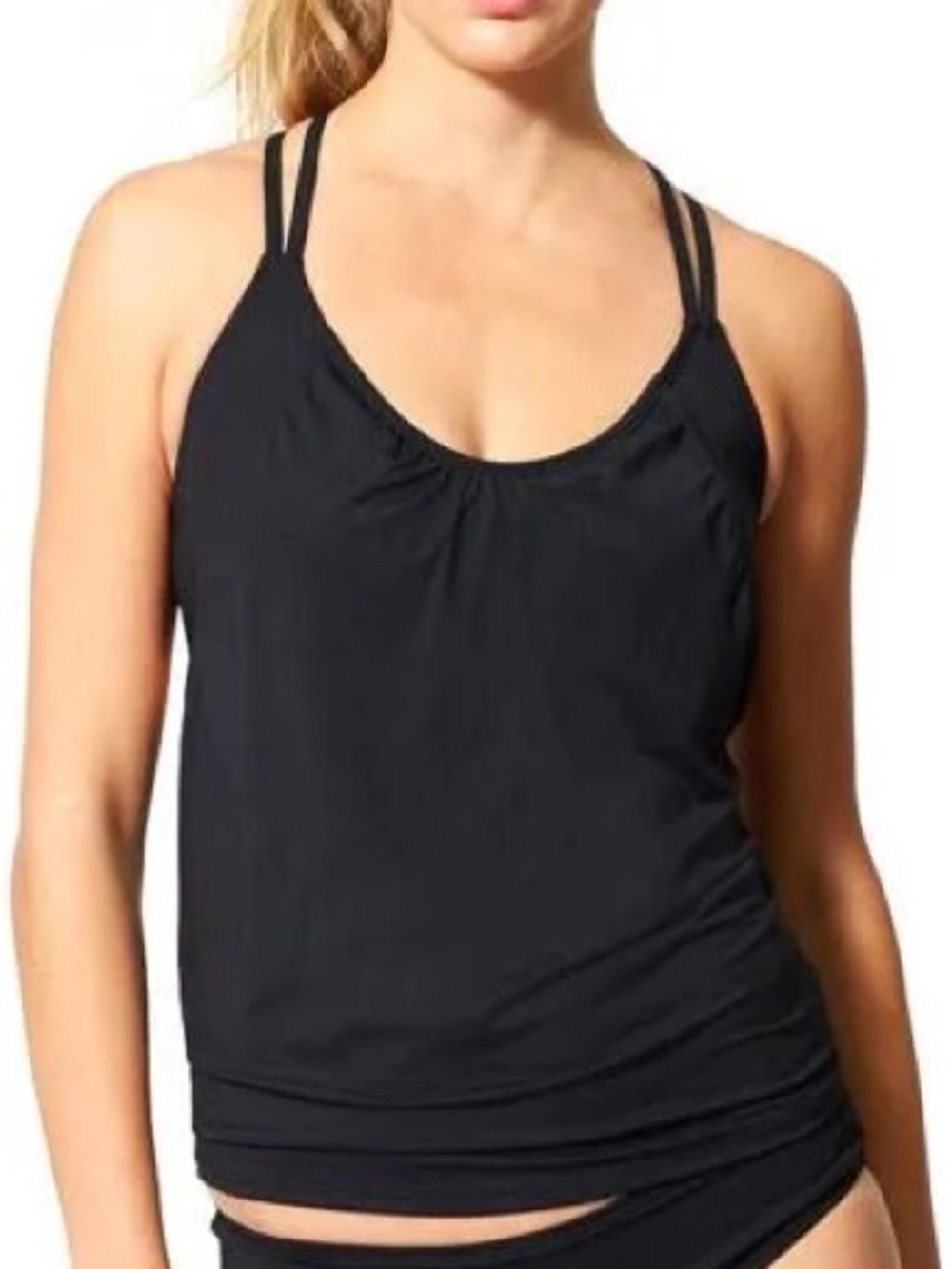 Athleta Small Black Hang Loose Tankini Top